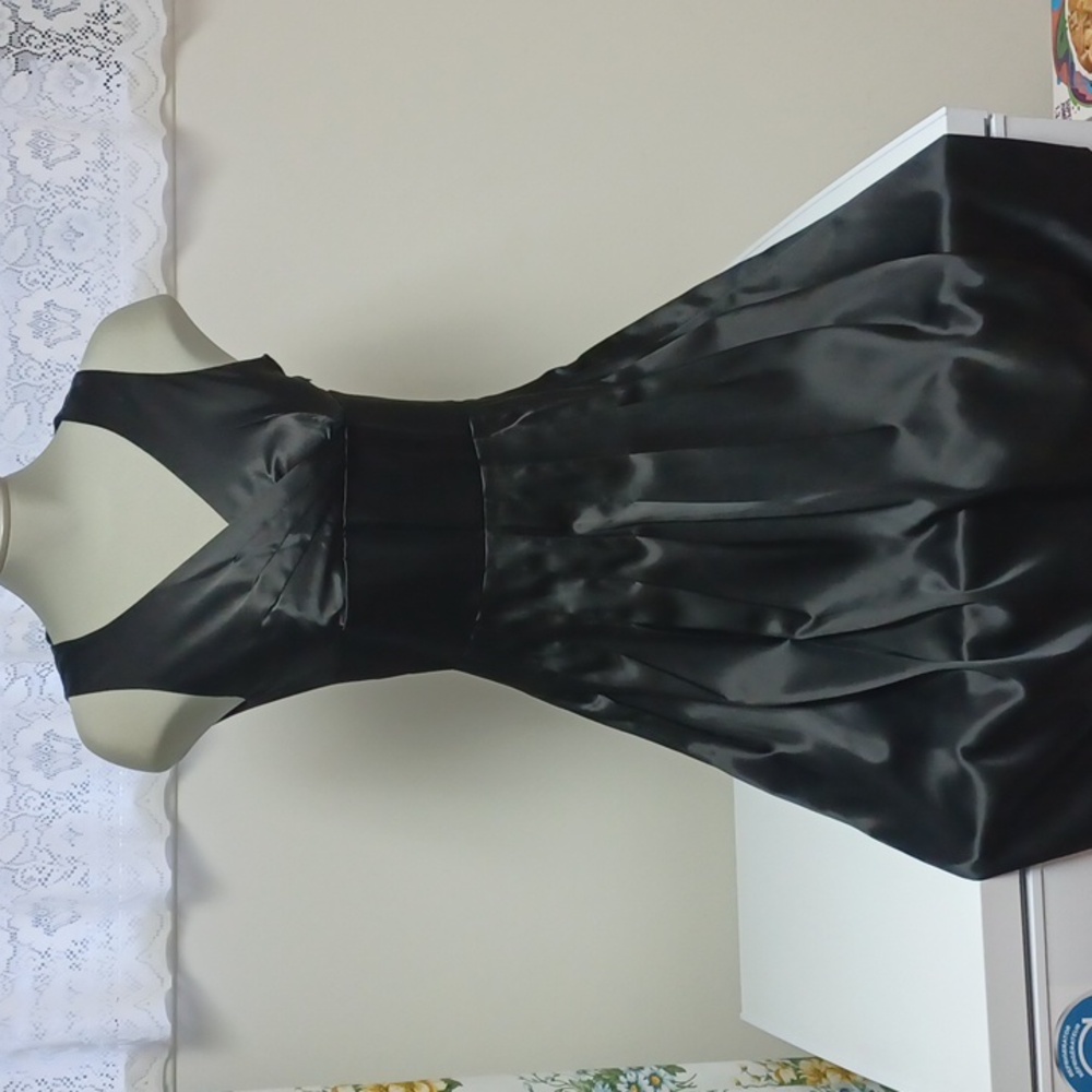 NWOT Black Satin dress Size S - Picture 3 of 15